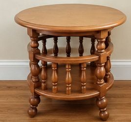 Round Wood Side Table