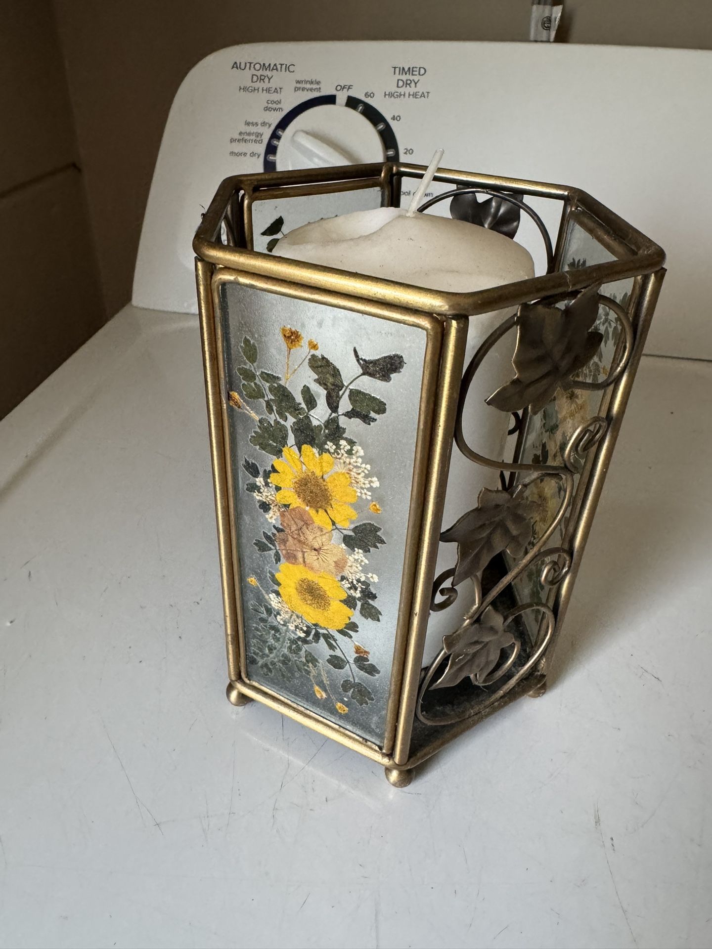 Metal Glass Candle Holder And New Candle