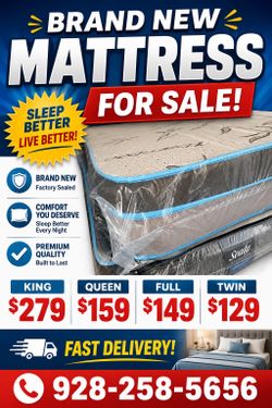 King. Mattress and box spring. $279.
