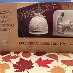 ‘92 Lladro Collectors Membership Gift Set. Summer Bell & Don Quixote Plague Both Pieces Signed