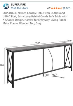 Behind couch table w oulets - $50