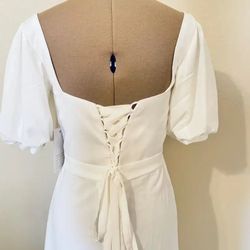 Formal White Dress Wedding Corset Lace Up