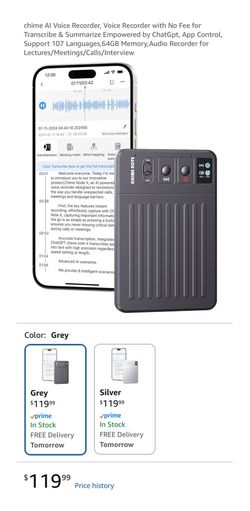 Chime Note Pro AI voice recorder with MagSafe