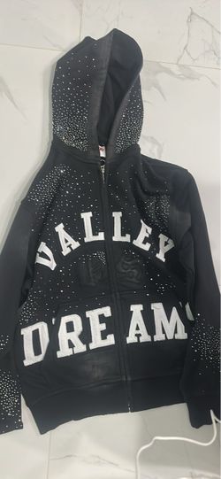 Valley Dreams Black Rhinestone Zip-Up Hoodie