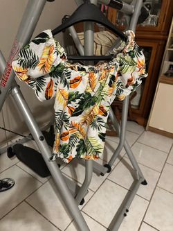 Glance Floral Off-the-Shoulder Puff Sleeve Ruffle Blouse Multicolor S