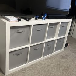 White wood 8-Cube organizer