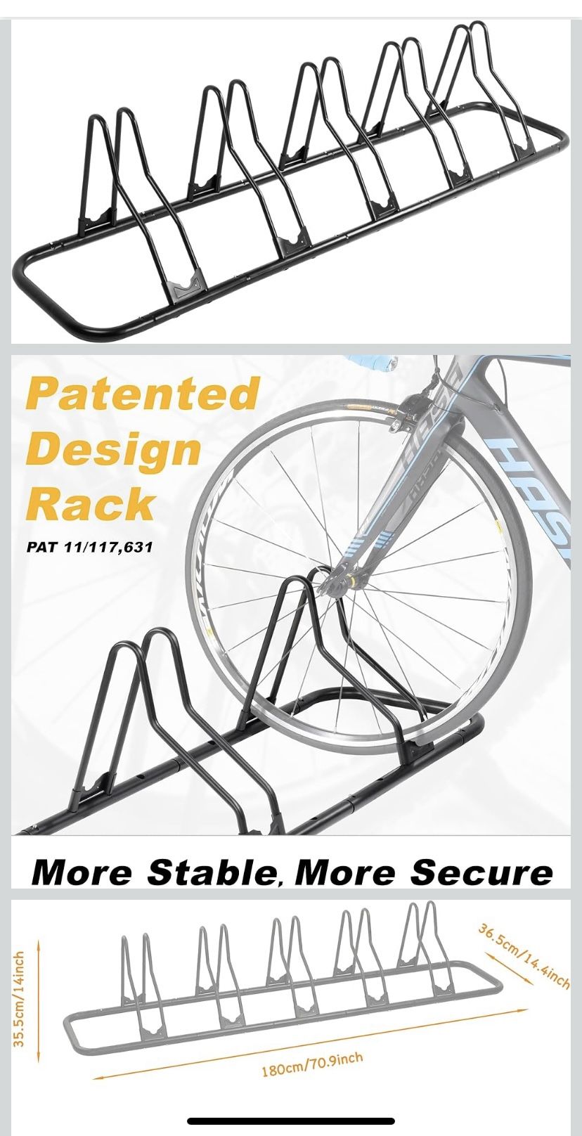  5-Bike floor ground storage rack stand