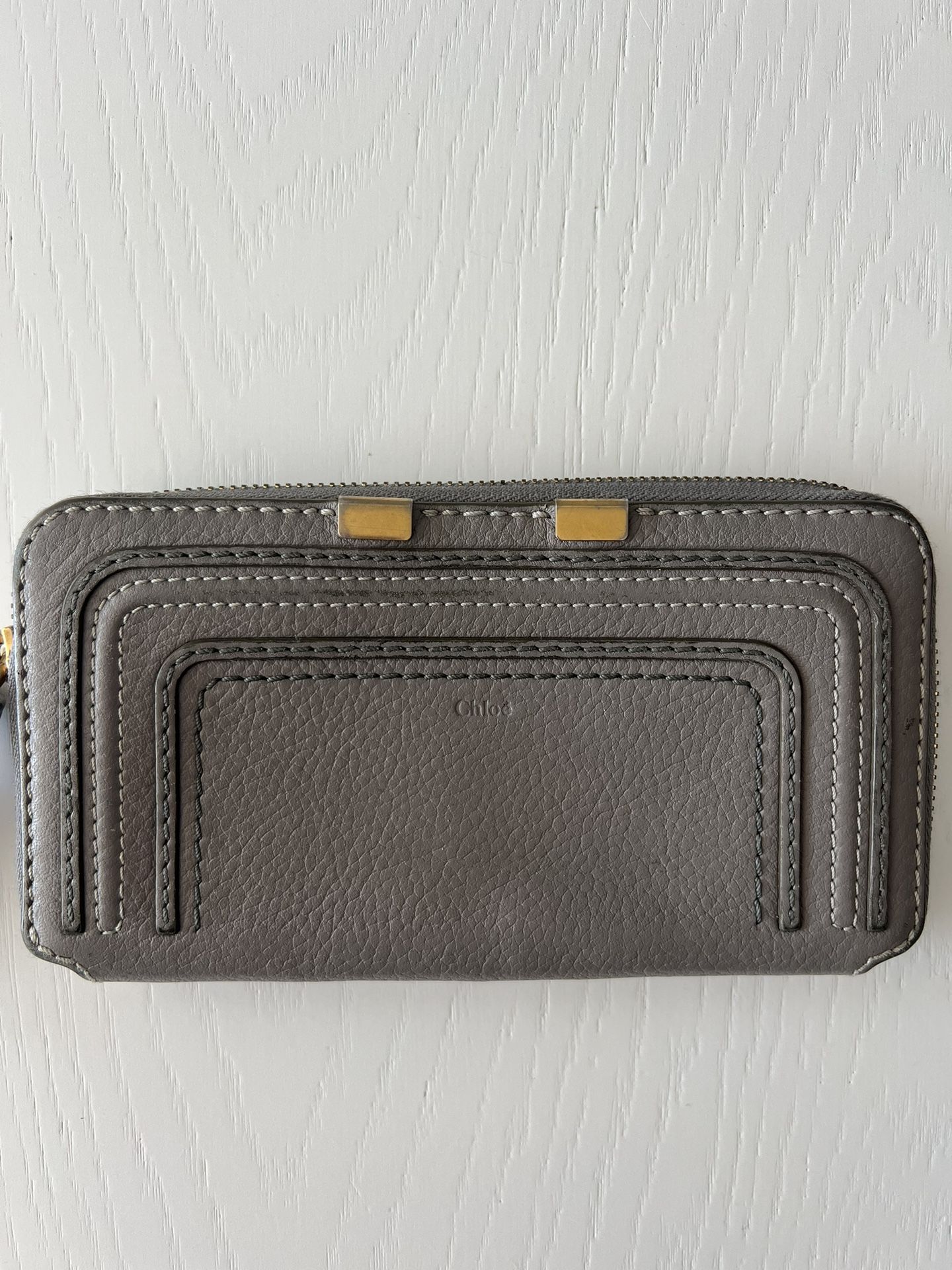 Designer ChloƩ Marcie Gray Long Zip Wallet - Originally $690