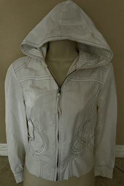 Aeropostle White Thin Bomber Jacket Large 