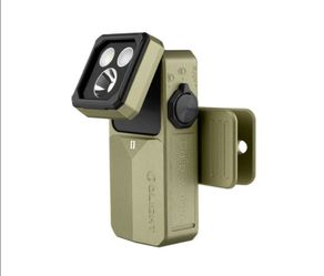 Oclip 2 Ultra Clip Flashlight 1 UV Floodlight, Red & Spotlight OLIVE GREEN