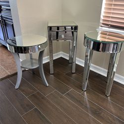 3 Mirrored Accent Tables 