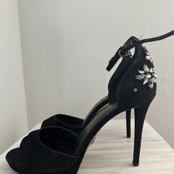 Michael Kors Embellished Suede Black Heels (Sz.11M)