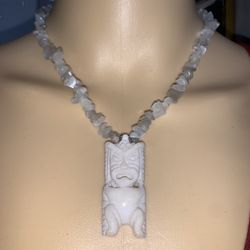 COOL WHITE TIKI GOD NECKLACE