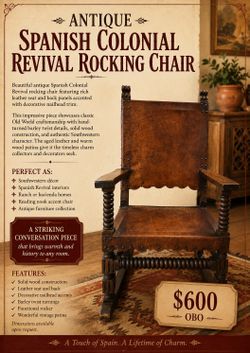 SPANISH COLONIAL REVIVAL ROCKING CHAIR