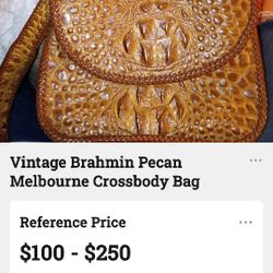 Vintage Brahmin Pecan Melbourne Crossbody Bag