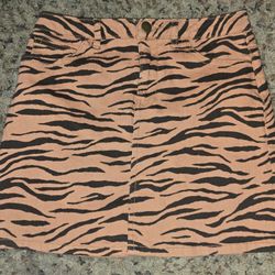 Girls Tiger print Jean Skirt 
