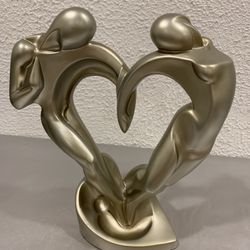 Austin studio soulmate sculpture 11” tall depicting a man and women dancing with the heart  Mid century abstract sculpture. If you see it here , it is