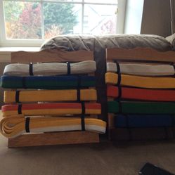 Karate Belt Display And Belts. $10 Each