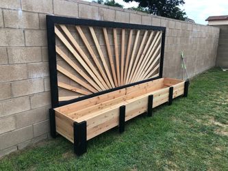 Custom Order Most Beautiful Cedar Redwood Planter Box Garden Bed nosey neighbors Privacy Woodwall Trellis