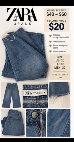 Zara Straight Leg Jeans Size 10
