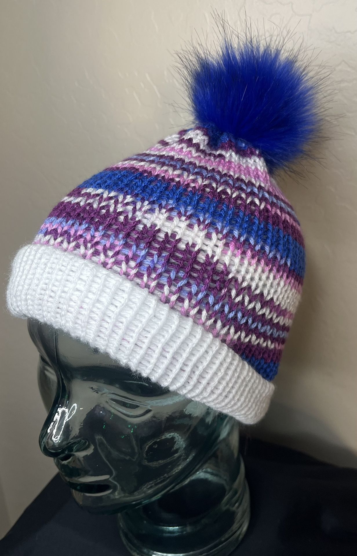 Unisex Reversible Adult Hand Knit Beanie