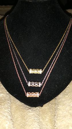 925 silver neckles 3 tone