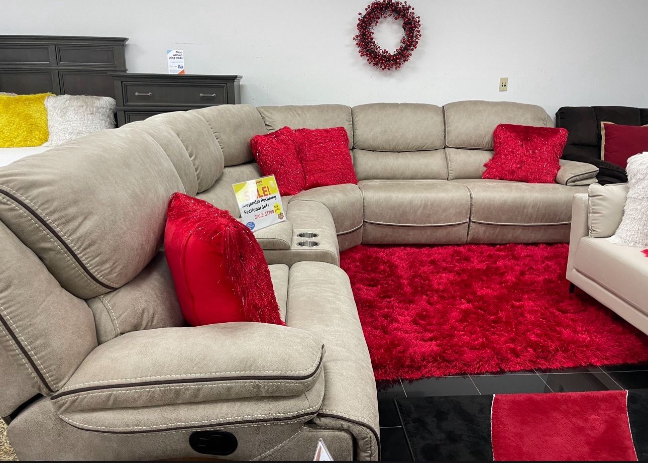 COMFY NEW ALEJANDRA RECLINING SECTIONAL SOFA ON SALE ONLY $1499. IN STOCK SAME DAY DELIVERY 🚚 EASY FINANCING