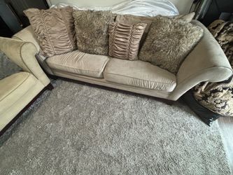 Tan Couch & Oversize chair Set