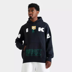 Men’s Nike JDI Graphic Black Fleece Pullover Hoodie - Black - S, M