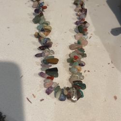 Vintage Multi Stone Colorful Necklace 