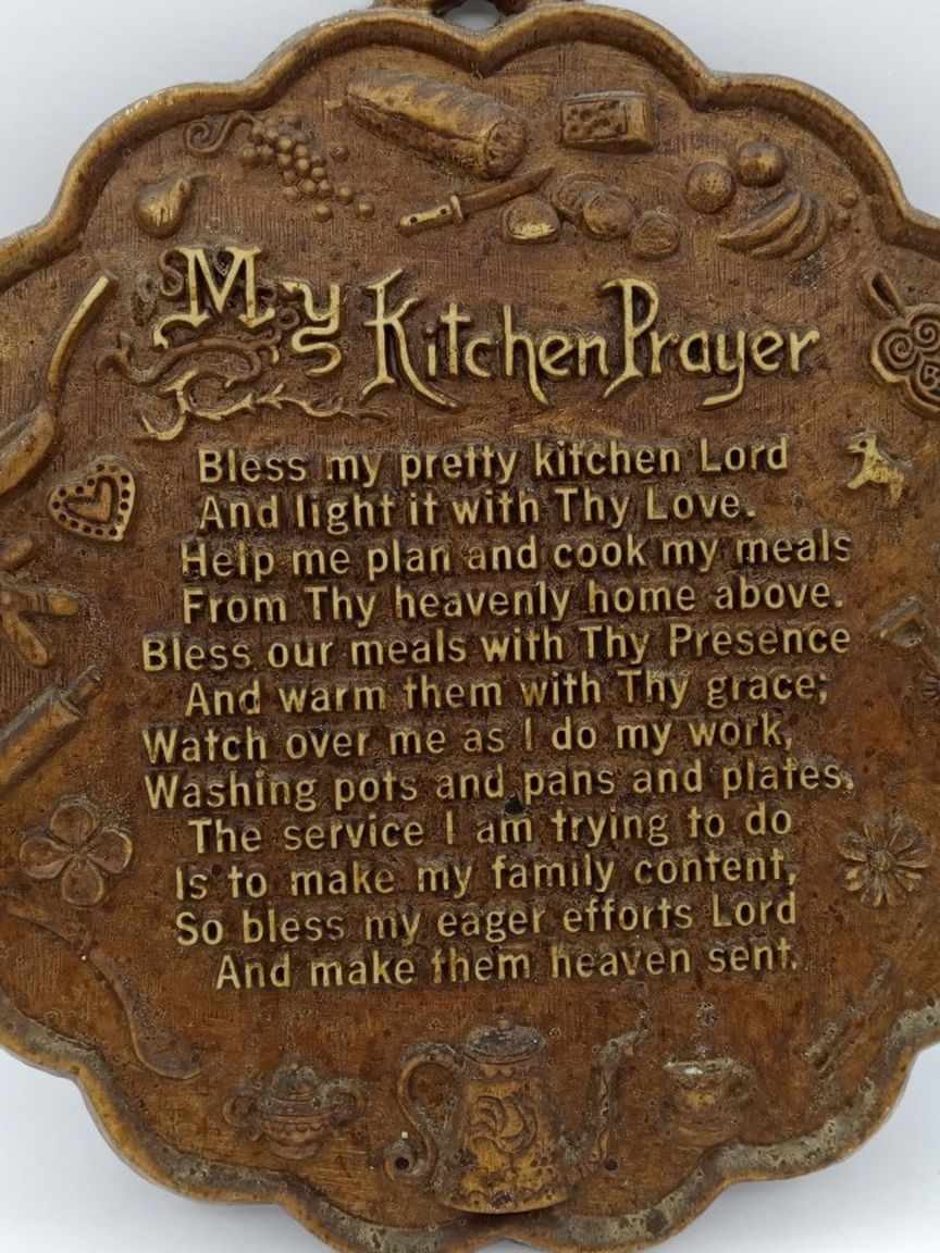 Vintage 1950's "My Kitchen Prayer" Plaque