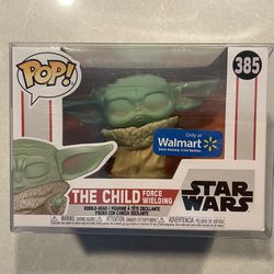 The Child Force Wielding Funko Pop *MINT* Walmart Exclusive Baby Yoda The Mandalorian Star Wars 385 with protector Grogu