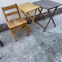 Wooden Table & Chair 