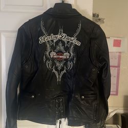 Woman’s Harley Davidson jacket.