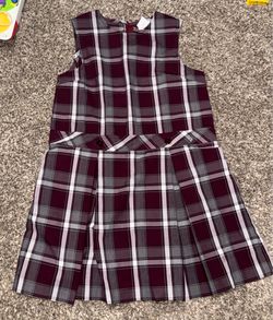 Girls Maroon and Gray Jumper Dress