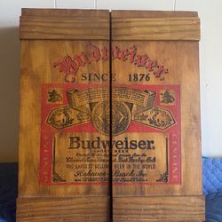 Vintage Budweiser Home Lager Beer Wooden Wall Hanging Storage Box