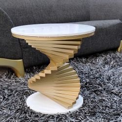 PRICE REDUCED- $125- Modern Marble End/Coffee Table-22" High & 22" Diameter