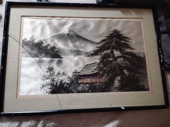 Japanese embroided tapestry