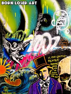 BORN LOSER Original Hand Painted Canvas Paintings - Street  Graffiti Art - Abstract - Pop Art SIGNED w/ COA