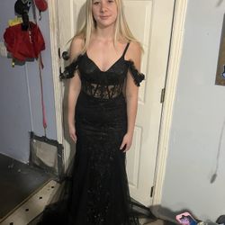 Glittery black prom dress (worn once)