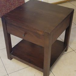 Brown End Table with Drawer