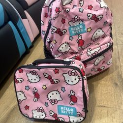 Hello Kitty, -Backpack With A Lunchbox