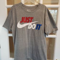 Nike "Just Do It" Short- sleeve Athletic Cut Tee Size:L