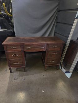 Vintage desk solid Wood  48"inch wide x 18" Deep x 30" Tall.