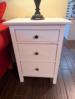 IKEA HEMNES 3-Drawer Chest / Nightstand (White Stain) - Solid Wood