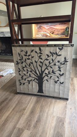 Rustic Wood Plank Tree Wall Art