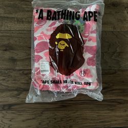 Pink Bape Hoodie Large New 
