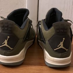 olive green jordan 4s, worn twice.