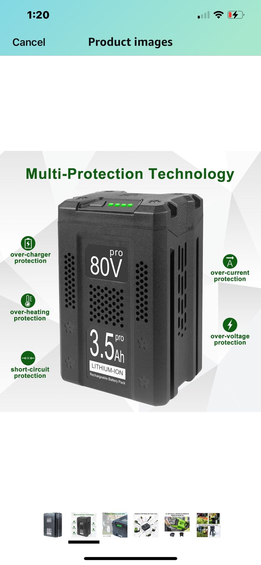 DTK 3500mAh Battery Replacement for Kobalt 80V Battery Compatible with KB2580-06 KB680-06 KB280-06 Lithium Ion Cordless Power Tools