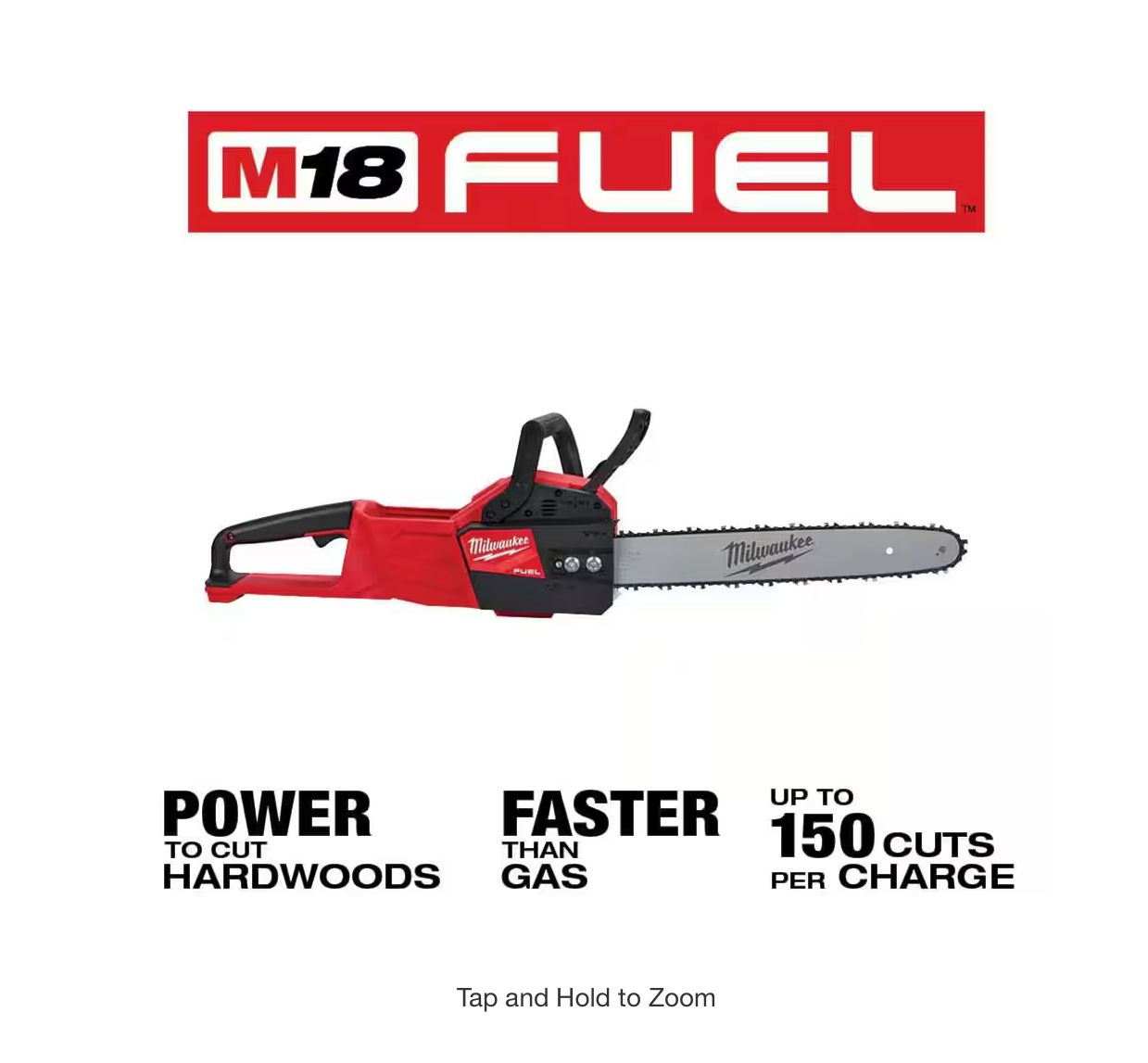 M18 FUEL 16 in. 18V Lithium-Ion Brushless Battery Chainsaw